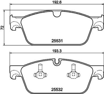 Передние тормозные колодки hella 8DB 355 020-141 на Мерседес GL-Class X166