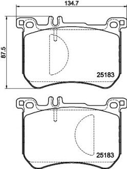 Передні тормозні (гальмівні) колодки hella 8DB355020491