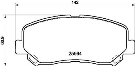 Передні тормозні (гальмівні) колодки hella 8DB355020511