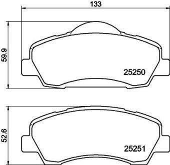 Передні тормозні (гальмівні) колодки hella 8DB355020771 на Ситроен С4