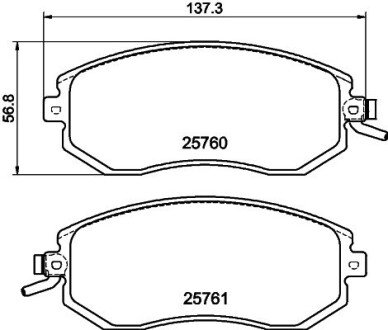 Передние тормозные колодки hella 8DB355020891 на Субару Xv