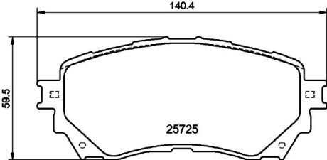 Передні тормозні (гальмівні) колодки hella 8DB 355 020-901