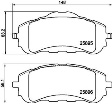 Передні тормозні (гальмівні) колодки hella 8DB 355 021-321