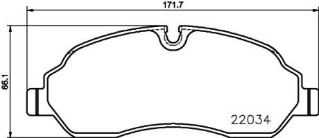 Передні тормозні (гальмівні) колодки hella 8DB355021571 на Форд Транзит 6