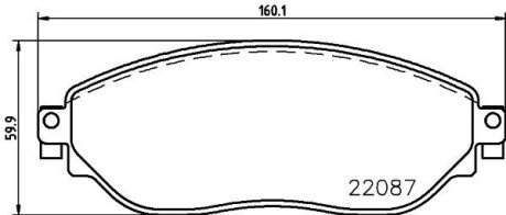 Передние тормозные колодки hella 8DB355021891