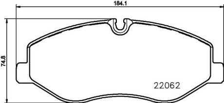 Передні тормозні (гальмівні) колодки hella 8DB 355 021-961 на Мерседес Vito w447