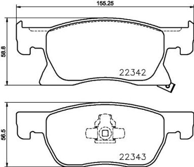 Передні тормозні (гальмівні) колодки hella 8DB 355 024-771