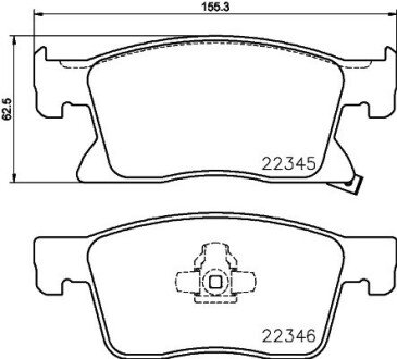 Передні тормозні (гальмівні) колодки hella 8DB 355 024-781