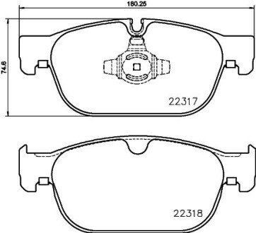 Передні тормозні (гальмівні) колодки hella 8DB 355 024-801