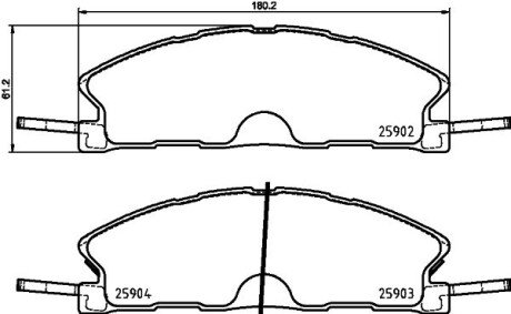 Передние тормозные колодки hella 8DB 355 025-071