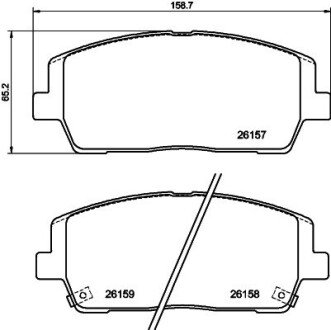 Передні тормозні (гальмівні) колодки hella 8DB 355 040-011