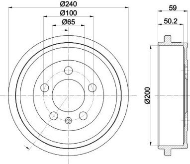 Тормозной барабан Fabia/Polo 1.0-2.0 99- hella 8DT355300-371 на Шкода Fabia 3