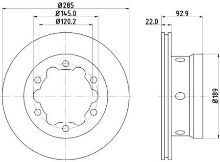 Тормозной диск hella 8DD355105-811