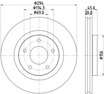 Тормозной диск hella 8DD355115-911 на Крайслер 200