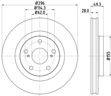 Тормозной диск hella 8DD 355 118-561 на Тойота Харриер