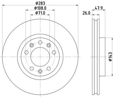 Тормозной диск hella 8DD355120481