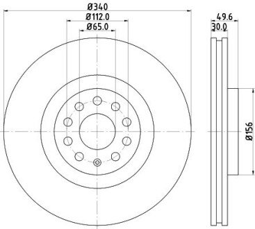 Тормозной диск hella 8DD 355 129-241 на Фольксваген Arteon