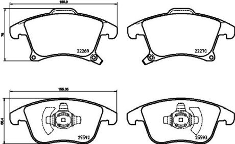 Тормозні (гальмівні) колодки hella 8DB 355 025-201