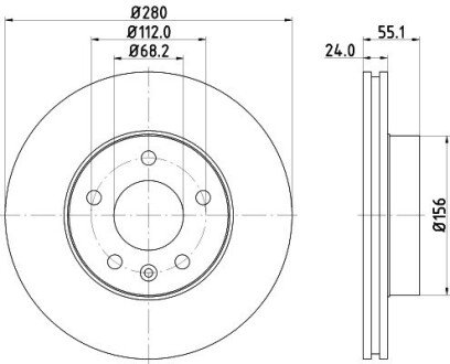 Вентильований гальмівний диск hella 8DD355105591