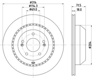 Вентильований гальмівний диск hella 8DD355131881