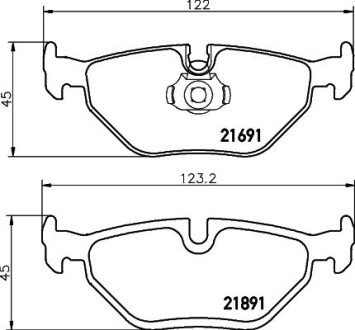 Задні тормозні (гальмівні) колодки hella 8DB 355 007-981