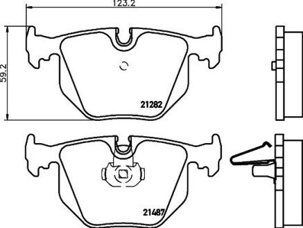 Задние тормозные колодки hella 8DB 355 008-091 на Бмв E38