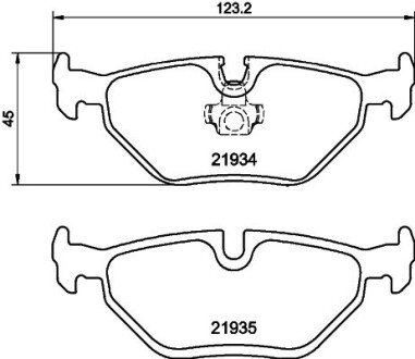 Задние тормозные колодки hella 8DB 355 008-761 на Бмв Е46