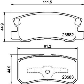 Задні тормозні (гальмівні) колодки hella 8DB355009691 на Ситроен С3