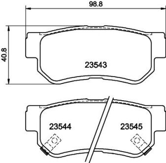 Задние тормозные колодки hella 8DB355009-971 на Hyundai Матрикс