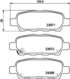 Задние тормозные колодки hella 8DB 355 010-241 на Ниссан Куб bz11