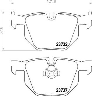 Задние тормозные колодки hella 8DB 355 010-471 на Бмв 6 серии