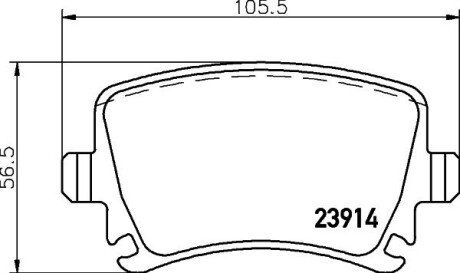 Задні тормозні (гальмівні) колодки hella 8DB355010601 на Ауди А3 8l