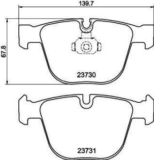 Задні тормозні (гальмівні) колодки hella 8DB355010751