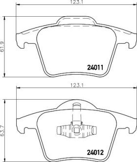 Задні тормозні (гальмівні) колодки hella 8DB355010801