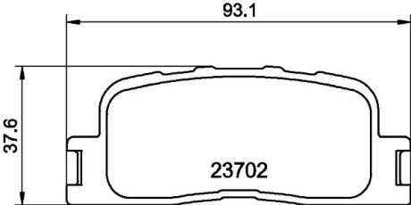 Задні тормозні (гальмівні) колодки hella 8DB355011001