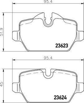 Задні тормозні (гальмівні) колодки hella 8DB355011271