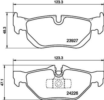 Задні тормозні (гальмівні) колодки hella 8DB355011301