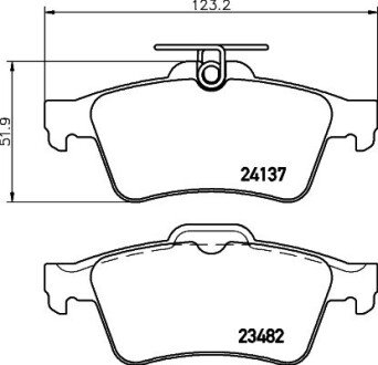 Задні тормозні (гальмівні) колодки hella 8DB355011731 на Опель Вектра с