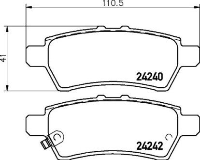 Задние тормозные колодки hella 8DB355012-081 на Ниссан Навара