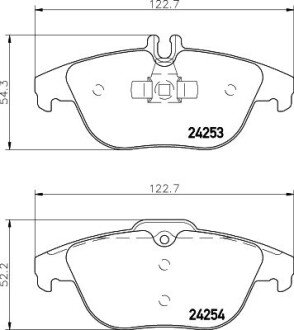 Задние тормозные колодки hella 8DB 355 012-741 на Мерседес C-Class S204/C204