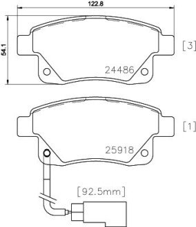 Задні тормозні (гальмівні) колодки hella 8DB 355 012-781