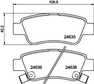 Задні тормозні (гальмівні) колодки hella 8DB355013591