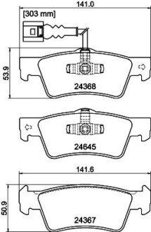 Задние тормозные колодки hella 8DB 355 013-841