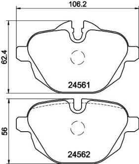 Задні тормозні (гальмівні) колодки hella 8DB 355 013-921