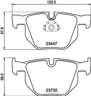 Задні тормозні (гальмівні) колодки hella 8DB 355 013-941 на Бмв Х6