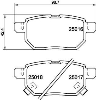 Задние тормозные колодки hella 8DB 355 014-991 на Тойота Королла е150