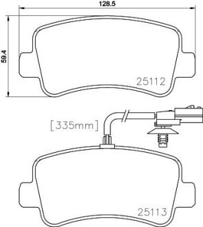 Задні тормозні (гальмівні) колодки hella 8DB355015301