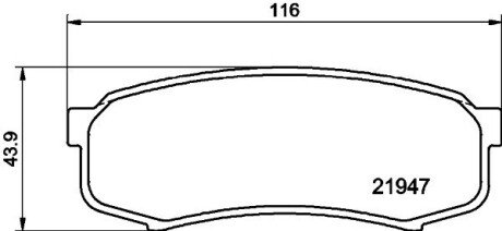 Задние тормозные колодки hella 8DB 355 016-831 на Тойота Ленд крузер 80