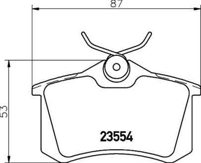 Задні тормозні (гальмівні) колодки hella 8DB355017711 на Фольксваген Венто