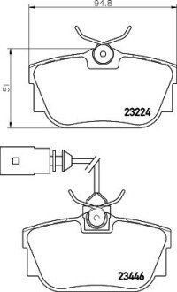 Задние тормозные колодки hella 8DB355018591